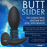 Rim Slide 10X Sliding Ring Silicone Butt Plug w/ Remote